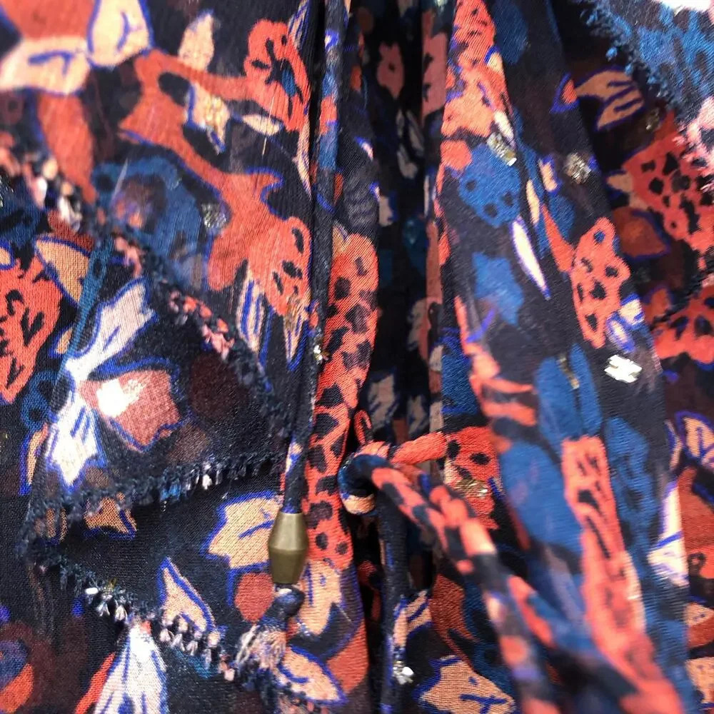 Ulla Johnson Cecily Mini Dress in Cosmos Floral Print Ruffles Puff Sleeve Size 4 - Picture 9 of 11